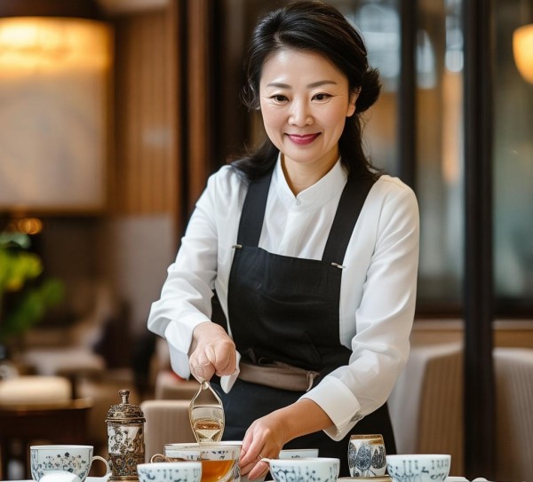 酒店倒茶水礼仪图解