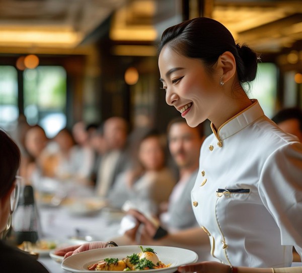 华府酒店餐饮部服务员，让顾客满意的服务之道