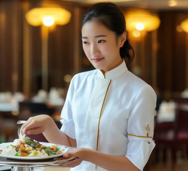 鸭溪餐饮大酒店服务员，细节决定职业素养