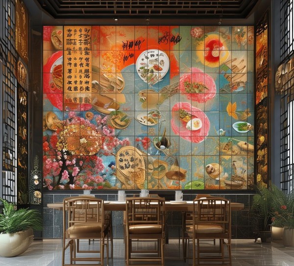 酒店餐饮文化背景墙，让文化与空间对话