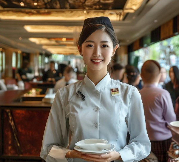 在重庆假日酒店,餐饮服务员,服务与社区的桥梁 在重庆假日酒店,餐饮服务员,服务与社区的桥梁