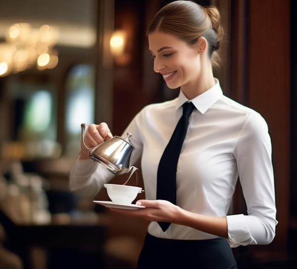 大酒店服务员倒茶礼仪