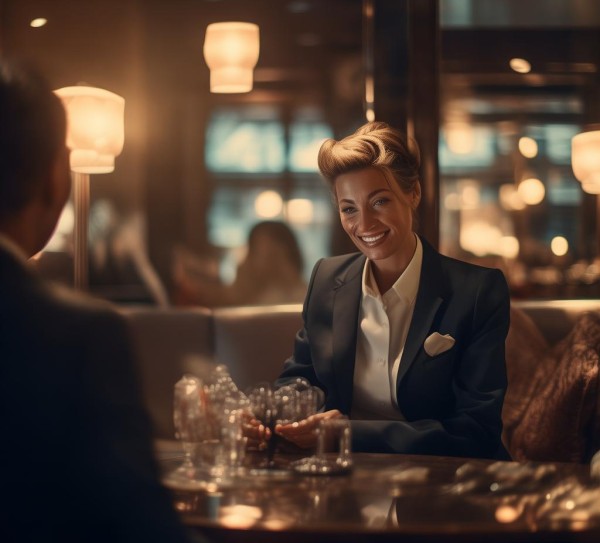 灯光下的温暖，酒店服务礼仪小品