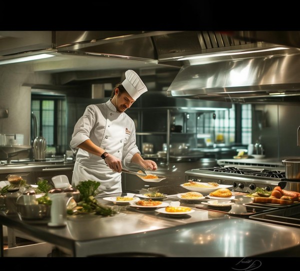 酒店服务中的厨师，品质与效率的完美结合