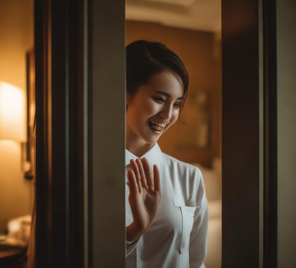 从一个笑容看服务温度—记酒店服务人员敲门礼仪 从一个笑容看服务温度—记酒店服务人员敲门礼仪