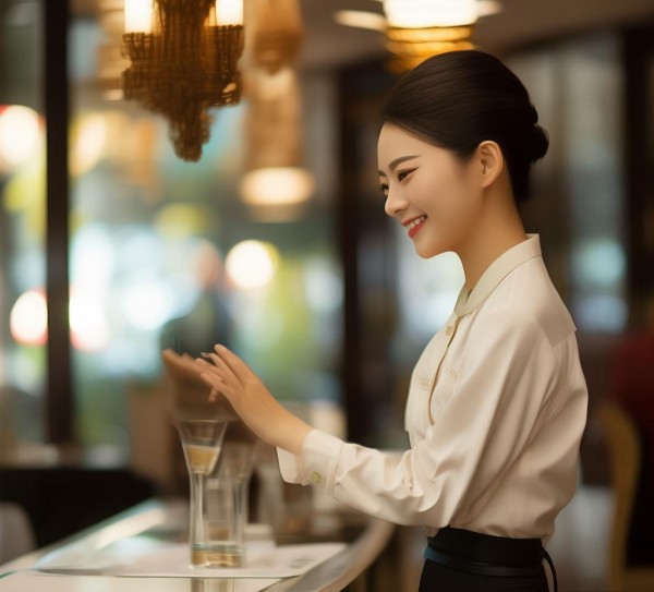 绿地铂瑞酒店的餐饮服务员，专业与贴心，服务之道