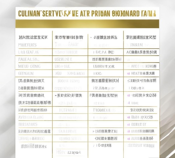 餐饮服务礼仪价格标准表 餐饮服务礼仪价格标准表