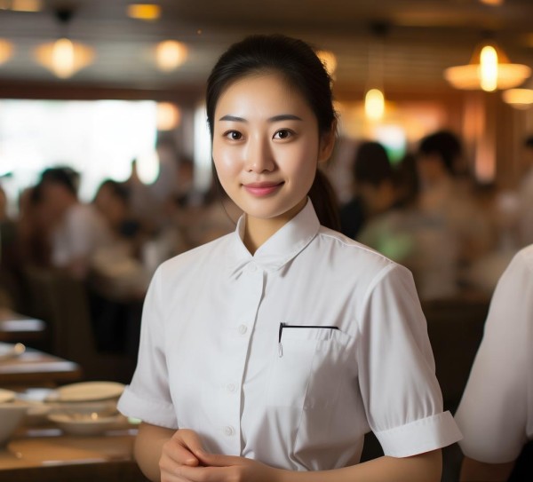 郑飞酒店餐饮部服务员，专业与关怀并存