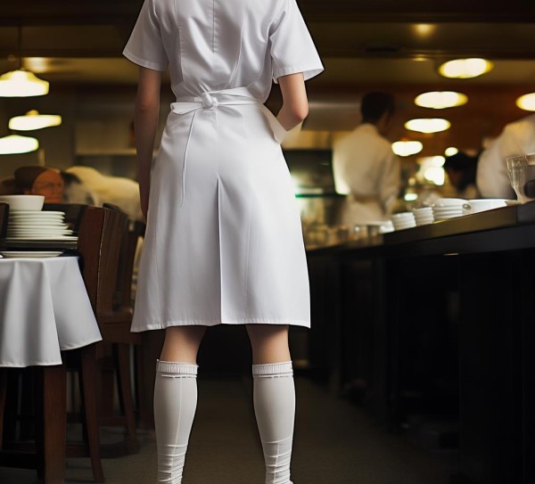 酒店餐饮部服务员穿鞋，引发职业病风险