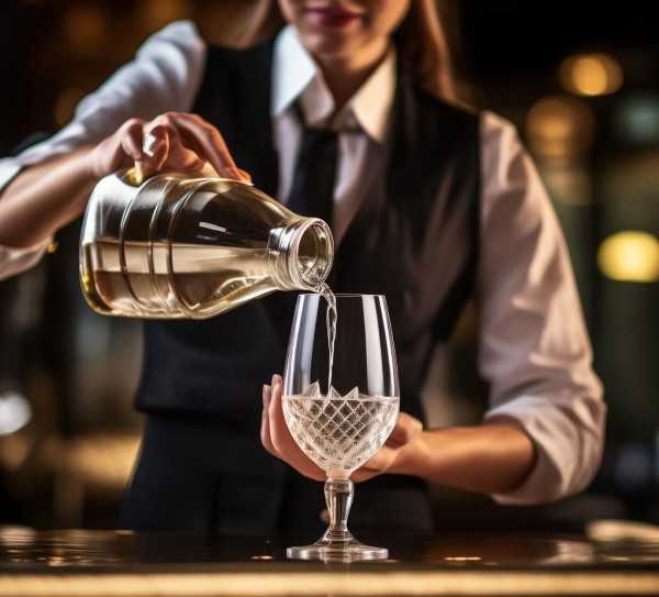 酒店服务员斟酒礼仪图,守护您的酒水安全,传递专业精神 酒店服务员斟酒礼仪图,守护您的酒水安全,传递专业精神