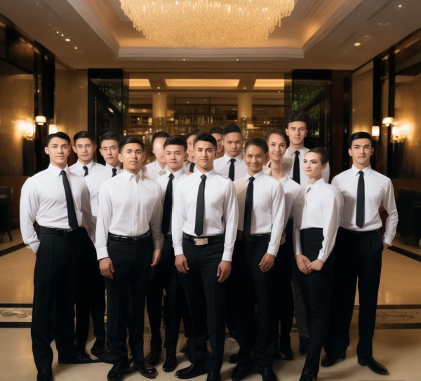 1.文章标题，礼仪之士，酒店服务员的礼仪队
