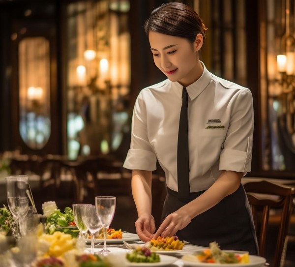 朝林松源酒店餐饮服务员,品质服务,为您带来完美用餐体验 朝林松源酒店餐饮服务员,品质服务,为您带来完美用餐体验