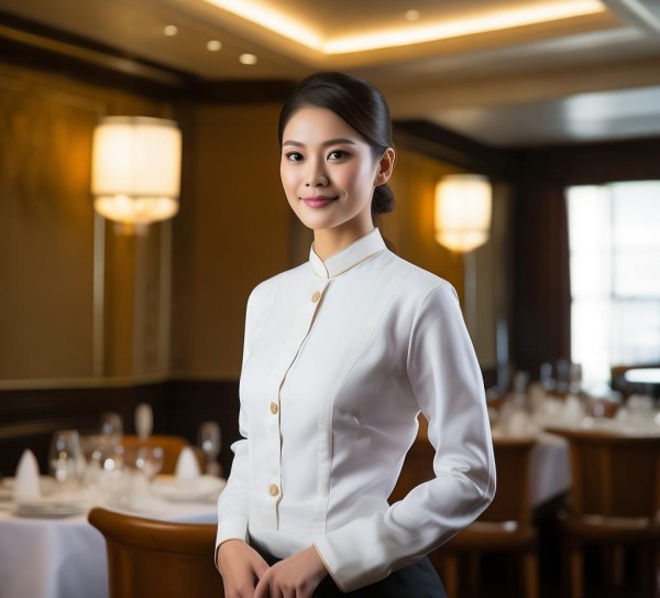 酒店餐饮服务员职业形象，长袖与职业尊严