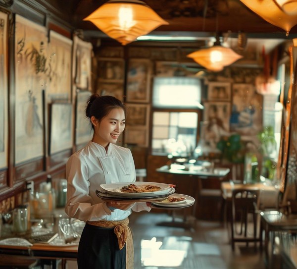 资中餐饮酒店服务员，文明传承与创新的双轨并行