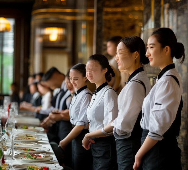 Rotating Characters:The Role of a服务员 at合肥天鹅湖大酒店